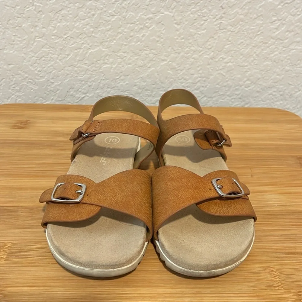 Tan Girl's Adjustable Sandals